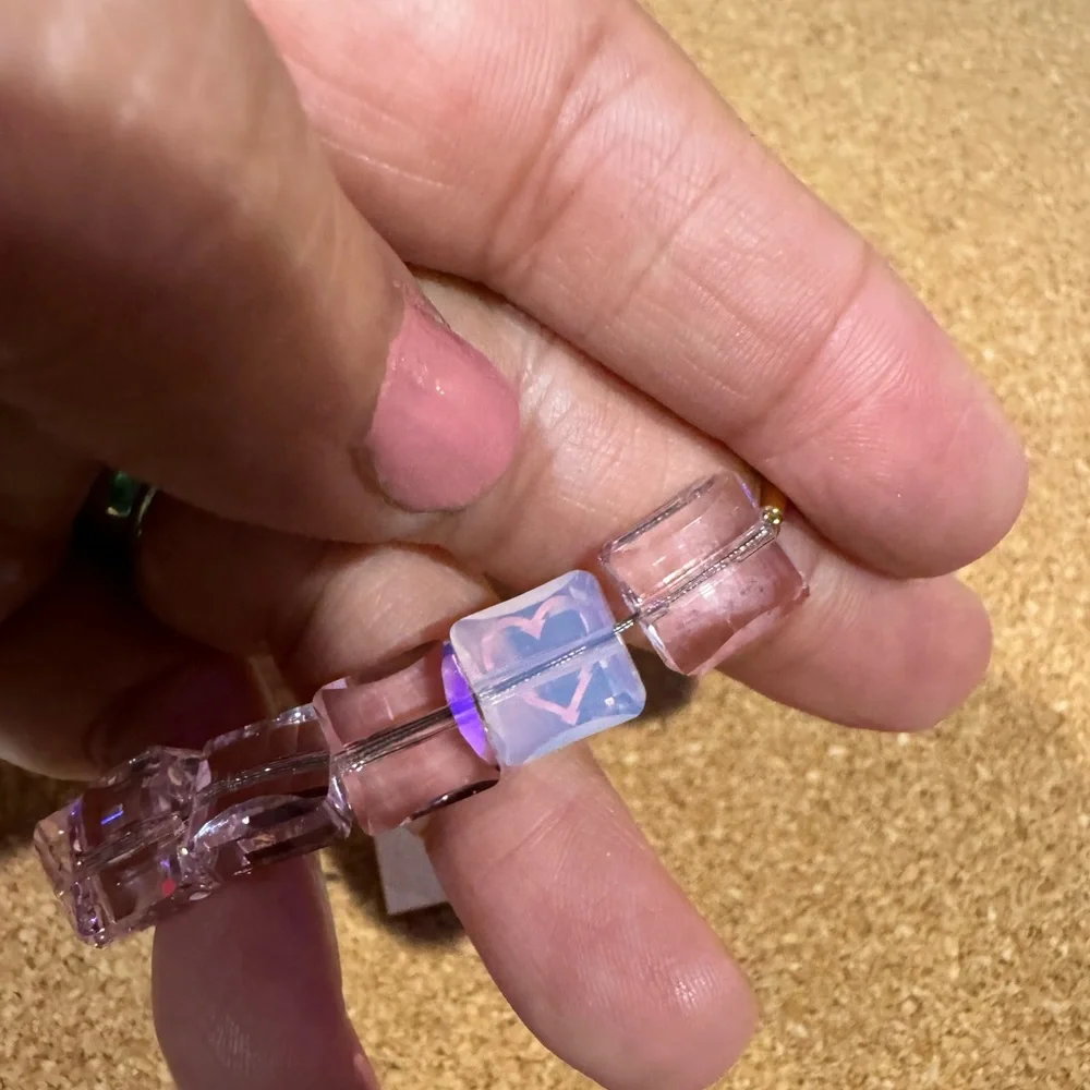 SWAROVSKI Letra Symbolic Crystal Bracelet Jewelry Collection- Heart Pink - Picture 6 of 7